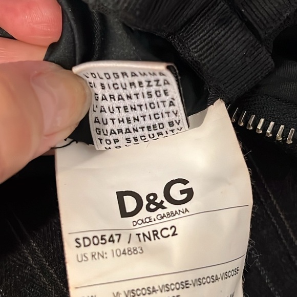 D&G Grey Pinstripe Gabardine Draped Detail Strapless Mini Dress size S-XS - Picture 16 of 16